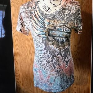 Ladies St. Paul, MN Harley Davidson Short Sleeve Shirt Sz M